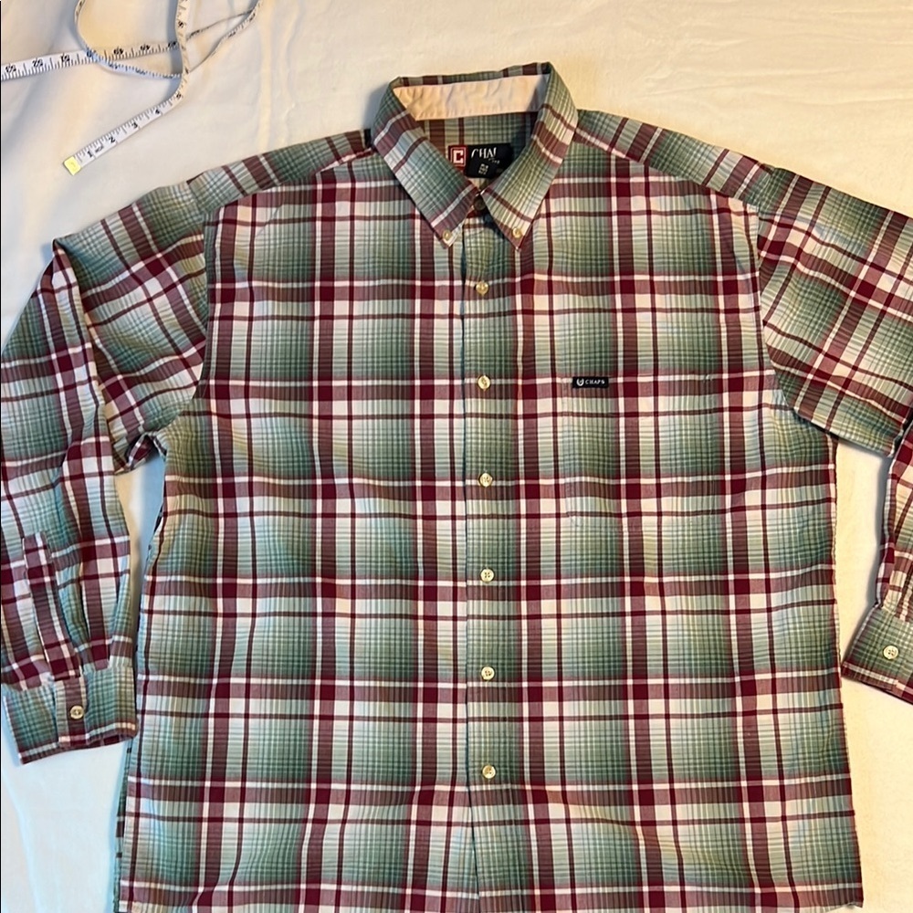 Cotton Plaid Button Down Men’s Shirt Ralph Lauren Chaps Sz XL